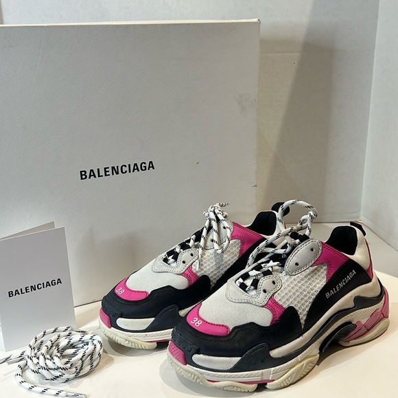 Balenciaga triple S sneaker pink distress style size 38 new in box - Picture 1 of 8